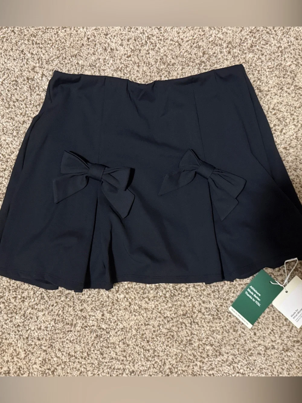 HALARA Black Skirt with Front Bow Details. Size Medium. NWT. - Picture 1 of 7